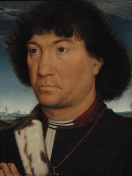 Retrato de un hombre de la familia Lespinette. Hans Memling. 1485 a 1490. Detalle. Maurithuis. La Haya. Foto R.Puig